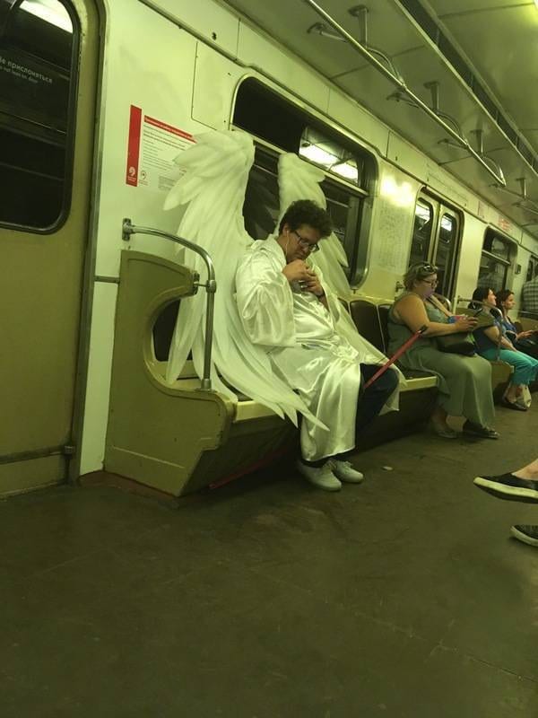 Fallen Angel Commutes By Train