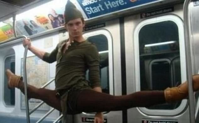 Robin Hood Performer Hangs Out On The Subway