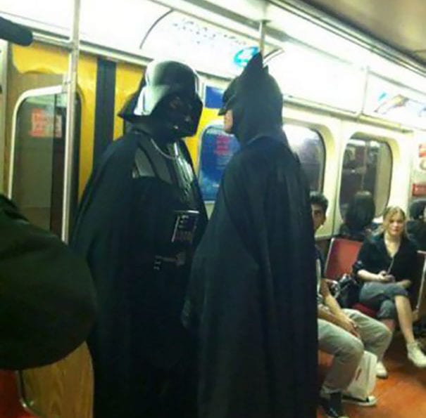 Hero And Villain Face Down On The Subway