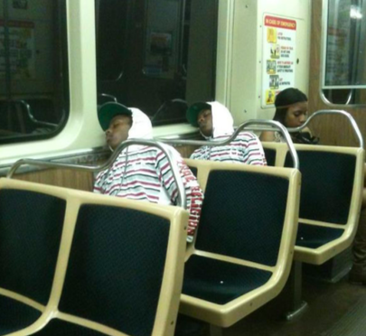 Identical Men Both Sleep On The Subway