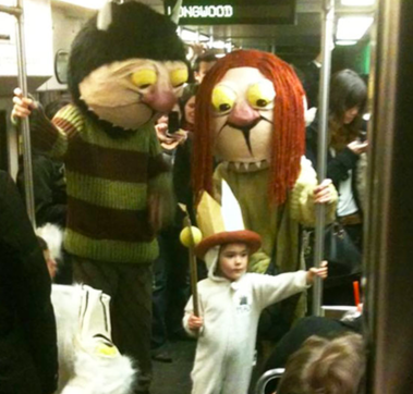Commuters Impressed By Amazing Costume